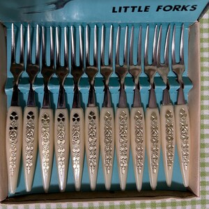 MCM Hors D’oeuvre Forks Japan Little Forks Japan Stainless Steel Relish Forks Vintage Party Appetizer Forks Japan Vintage Olive Forks Japan