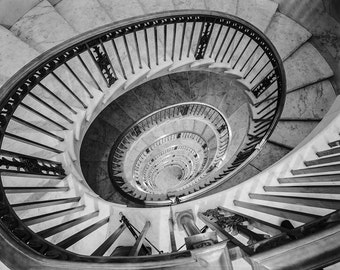 U.S. Supreme Court interiors. Stairwell looking down at U.S. Supreme Court II - 1920 - vintage photo - SKU 0185