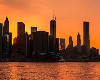 United States - New York - Silhouettes of Manhattan at sunset - SKU 0196