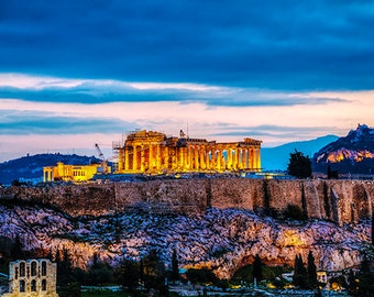 Greece - Athens - Acropolis in the evening after sunset - SKU 0103