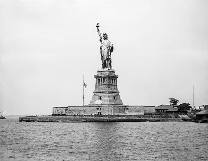 United States New York Statue of Liberty in 1900 Vintage Photo SKU 0141