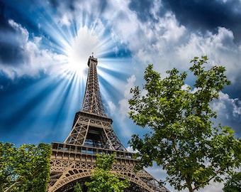 France - Paris - Eiffel Tower from Champs de Mars - SKU 0077