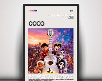 Coco- Pelicula Niños, arte pared, dibujos animados infantil, decoracion habitacion pequeños, poster series y peliculas infante.