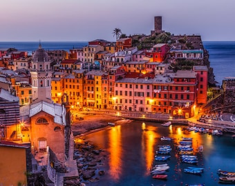 Italy - Cinque Terre - Aerial View on the Village of Vernazza at the Morning - SKU 0105