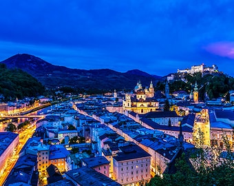 Austria - Salzburg -  Night view - SKU 0132