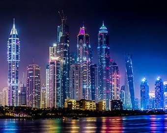 Dubai - Downtown night scene with city lights - SKU 0042