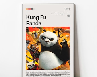Kung Fu Panda – Kinderfilm, Wandkunst, Kinderzeichentrickfilme, kleine Raumdekoration, Poster für Kinderserien und -filme.