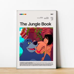 The Jungle Book - Kids poster movie, wall art, art decoration, movie cartoon, colorful, handmade,nursery, movie poster