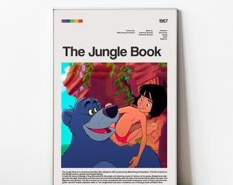 The Jungle Book - Kids poster movie, wall art, art decoration, movie cartoon, colorful, handmade,nursery, movie poster