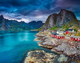 Norway - View of a fjord with small town - SKU 0071