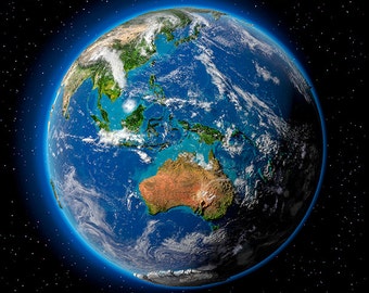 Earth - Asia, Australia and Oceania - planet earth, satellite view - SKU 0091
