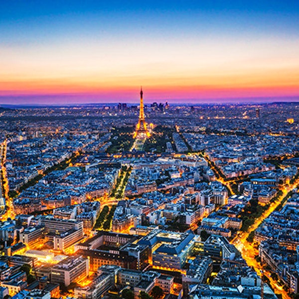 France - Paris - Aerial view at sunset - SKU 0075