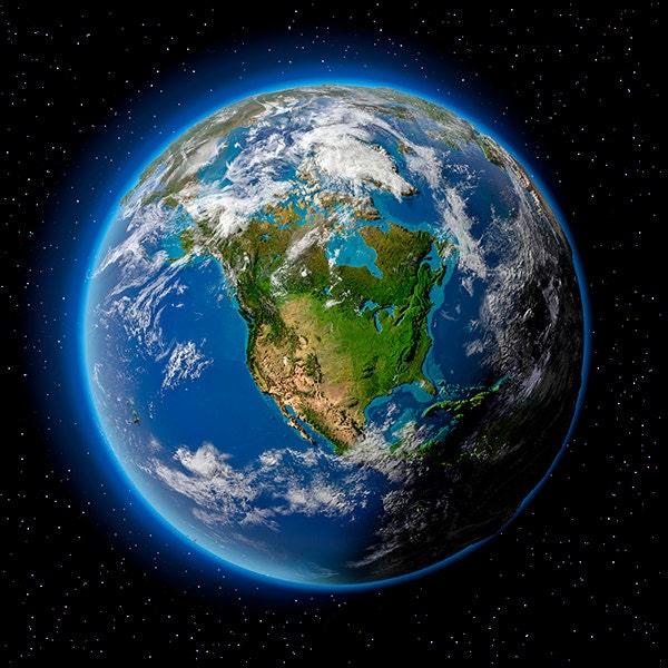 地球 - 北アメリカ - 地球、衛星ビュー - SKU 0089 - Etsy 日本