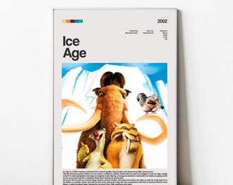 Ice Age - Kids poster movie, wall art, art decoration, movie cartoon, colorful, handmade,nursery, movie poster