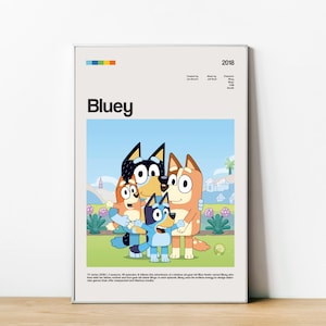 Bluey - キッズポスター映画、ウォールアート、アートデコレーション、映画漫画、カラフル、手作り、保育園、映画ポスター