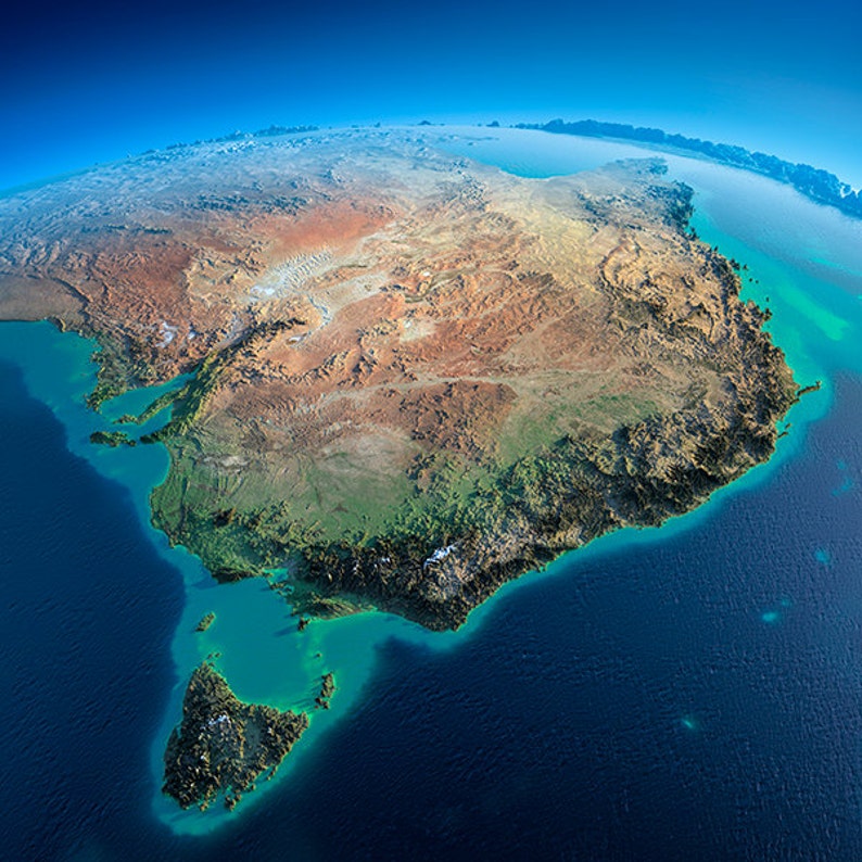 Earth  Australia  planet earth satellite view  SKU 0099 image 1