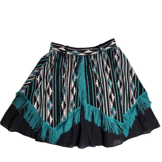 VTG 80s Western Collection rodeo fringe skirt