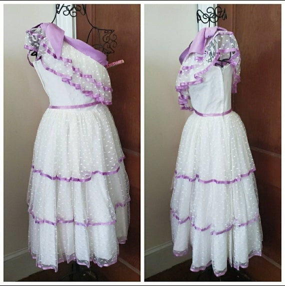 VINTAGE 80S Alfred Angelo Flirtations one shoulder
