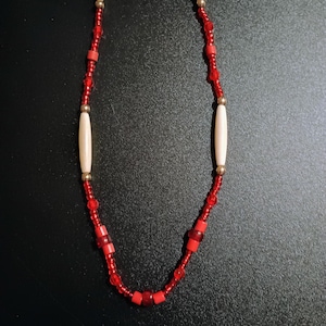 Buffalo bones and glass beads necklaces, Bones necklaces with leather strings, Beaded necklaces, Native necklace, Native jewelry image 18