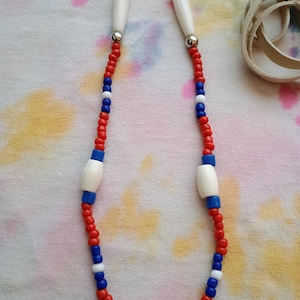 Buffalo bones and glass beads necklaces, Bones necklaces with leather strings, Beaded necklaces, Native necklace, Native jewelry image 3