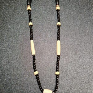 Buffalo bones and glass beads necklaces, Bones necklaces with leather strings, Beaded necklaces, Native necklace, Native jewelry image 16
