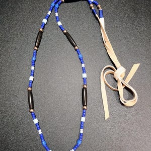 Buffalo bones and glass beads necklaces, Bones necklaces with leather strings, Beaded necklaces, Native necklace, Native jewelry image 10