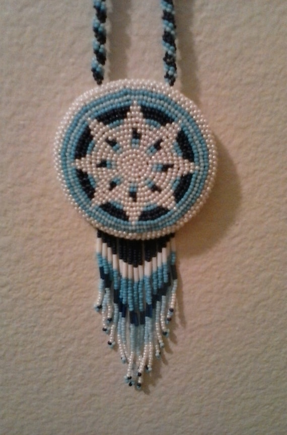 Details about Native American Beadwork pride Native Beaded Medallion