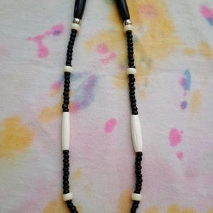 Buffalo bones and glass beads necklaces, Bones necklaces with leather strings, Beaded necklaces, Native necklace, Native jewelry image 5