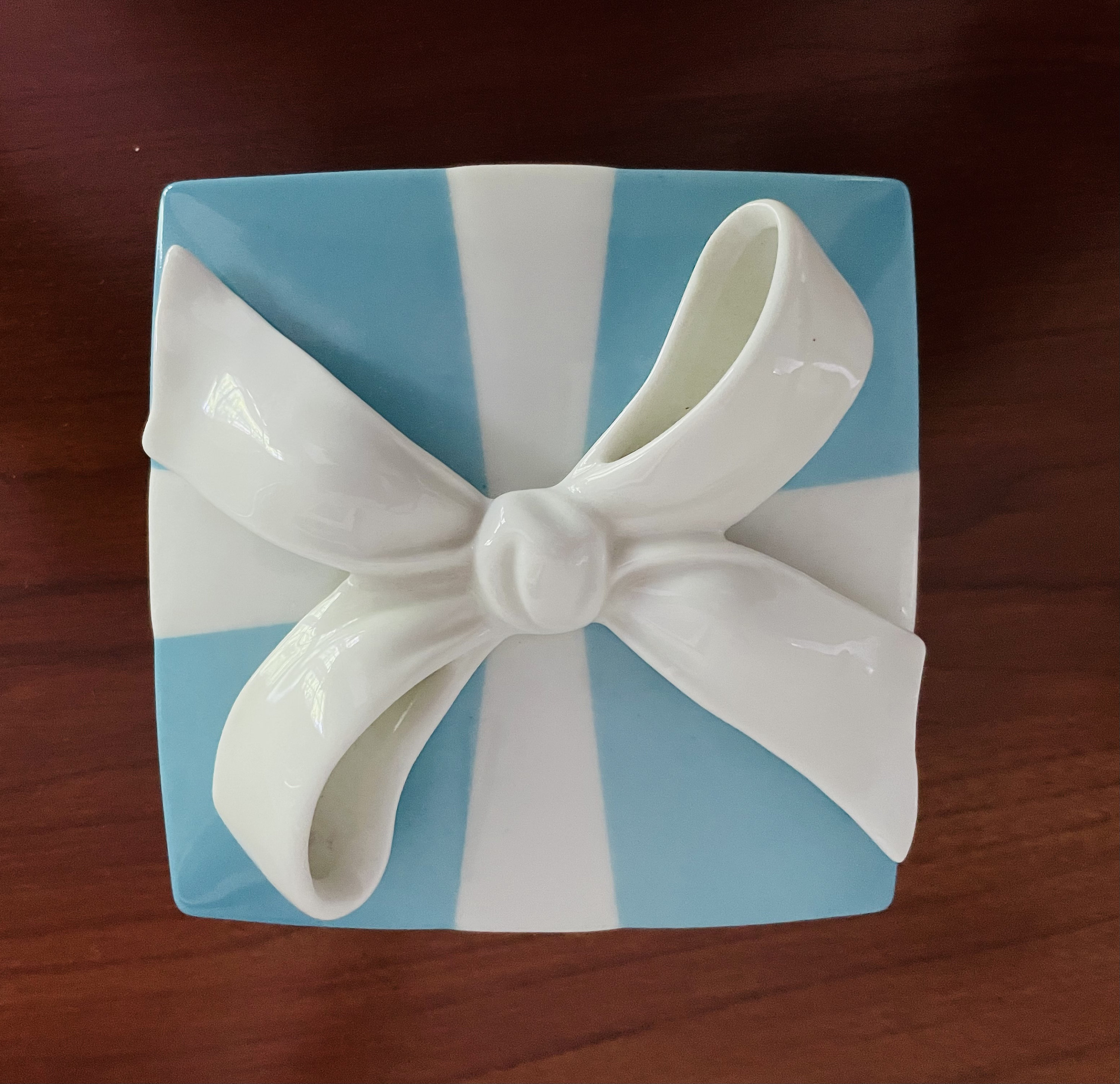 Large Tiffany & Co Porcelain Gift Box Blue White Trinket