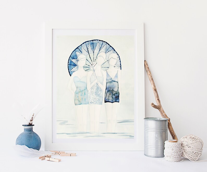 Blue and White Art Blue and White Prints Digital Print Etsy