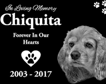 12x8 Custom Personalized Pet Headstone, tombstone Laser Engraved on the Grave Marker, dog monument, dog plaque