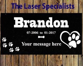 6x4 Custom Personalized Pet Headstone, tombstone Laser Engraved on the Grave Marker, dog monument, dog plaque