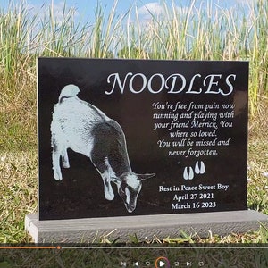 12x12 Personalized Pet Headstone, goat, cow, horse, Pig farm tombstone Laser Engraved on the Grave Marker