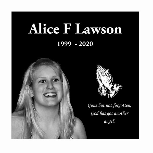 12x12 Custome Grave marker decoration, temporary or permanent tombstone/headstone,  monument plaque, for human / people