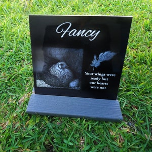 12x12 Personalized Pet Headstone, Chicken bird tombstone Laser Engraved on the Grave Marker, monument, plaque, memorial, garden stone