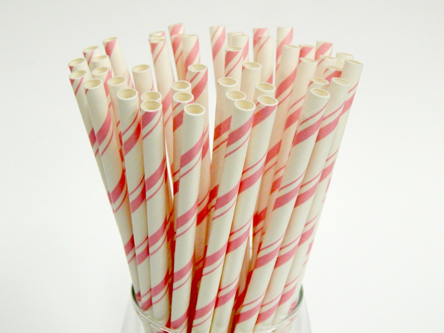 Paper Straws 25 Pink Candy Cane Stripe Paper Drinking Straw Etsy