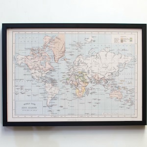 A1 Around the World - Personalized Map pinboard in Black frame, vintage look customized travel map- home decor, wall art, first anniversary