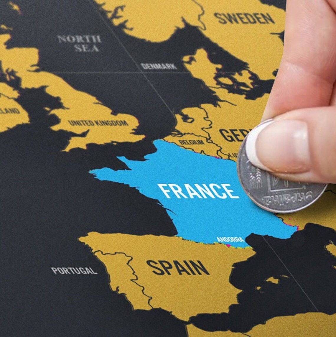 Scratch off Map World Map Wall Art Framed Map Pin Board Push Etsy