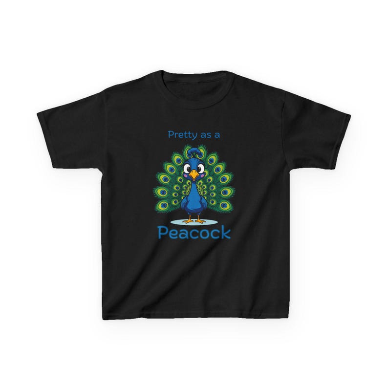 T-shirt Pretty Peacock: katoenen shirt voor jongeren afbeelding 2