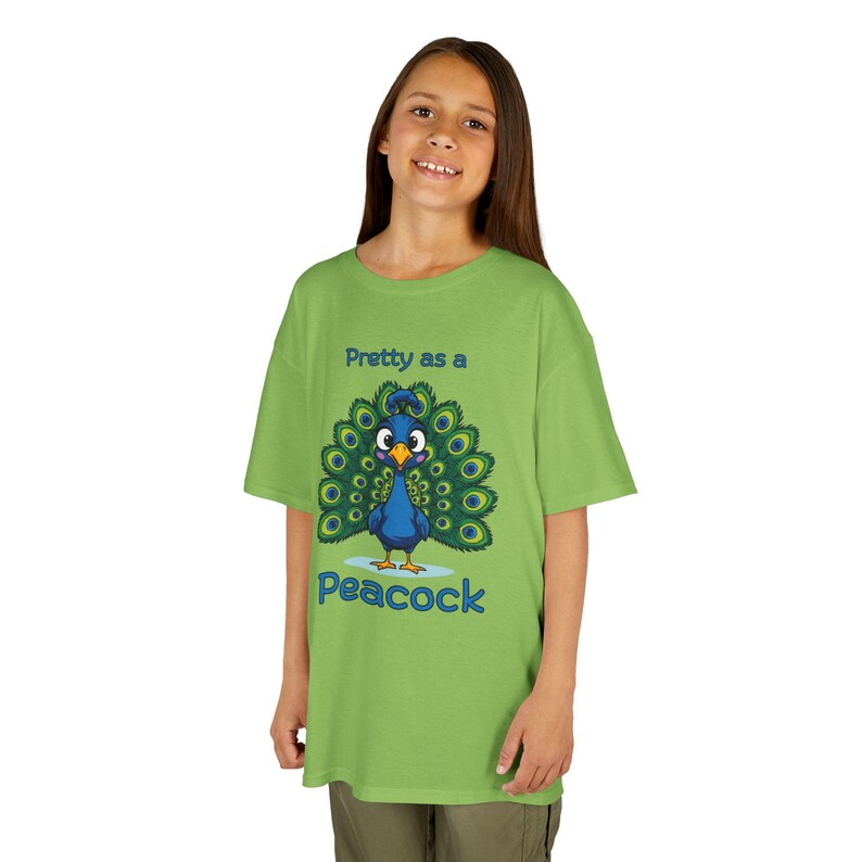 T-shirt Pretty Peacock: katoenen shirt voor jongeren afbeelding 9