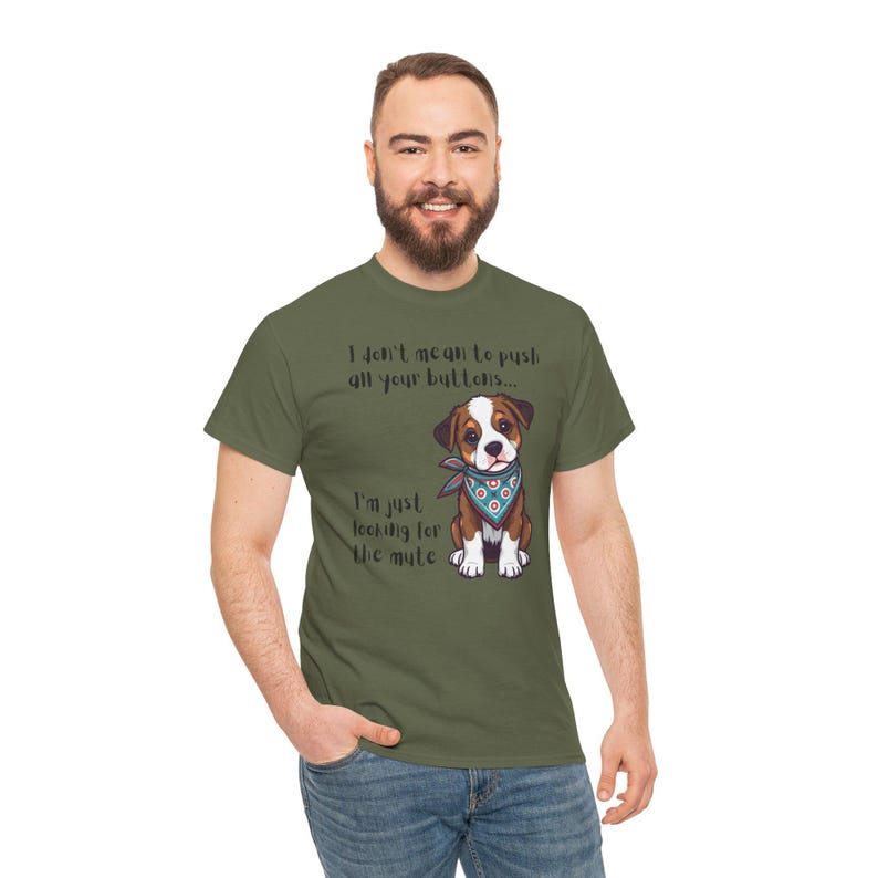 Mute Button Dog Shirt, Funny Dog Tee image 9