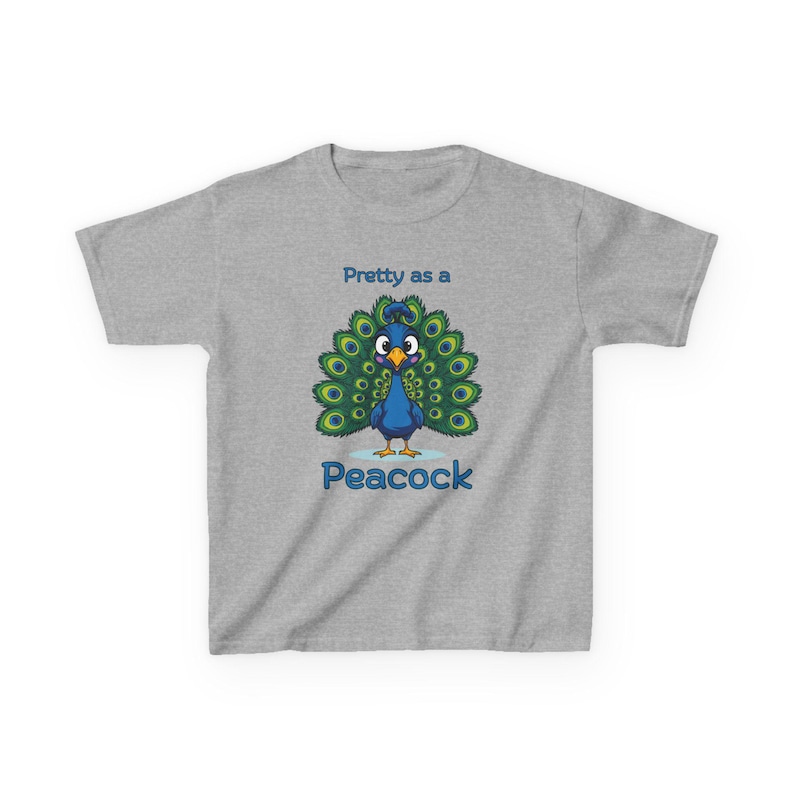 T-shirt Pretty Peacock: katoenen shirt voor jongeren afbeelding 4
