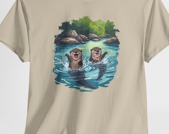 Camiseta gráfica de nutria, un regalo divertido para los amantes de los animales