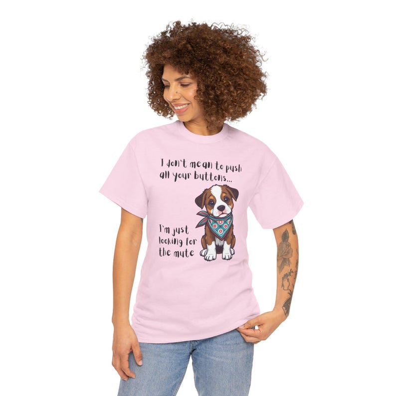 Mute Button Dog Shirt, Funny Dog Tee image 8