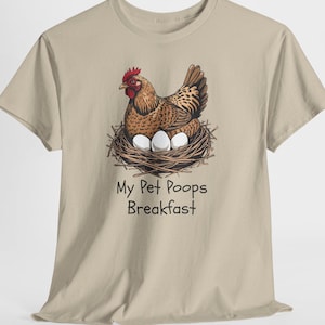 Grappig T-shirt kip, My Pet Poops Breakfast-T-shirt