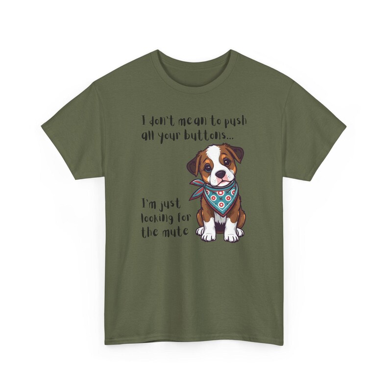 Mute Button Dog Shirt, Funny Dog Tee image 4