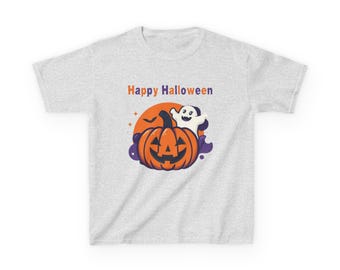 Camiseta infantil de Halloween: Camiseta con estampado de calabaza y fantasma