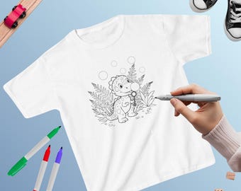 Baby Dinosaur Coloring Shirt: DIY Kids Art Activity