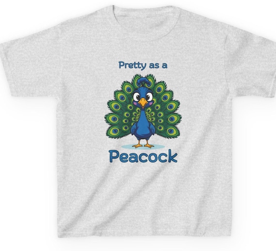 Pretty Peacock Graphic Tee: Youth Cotton Shirt