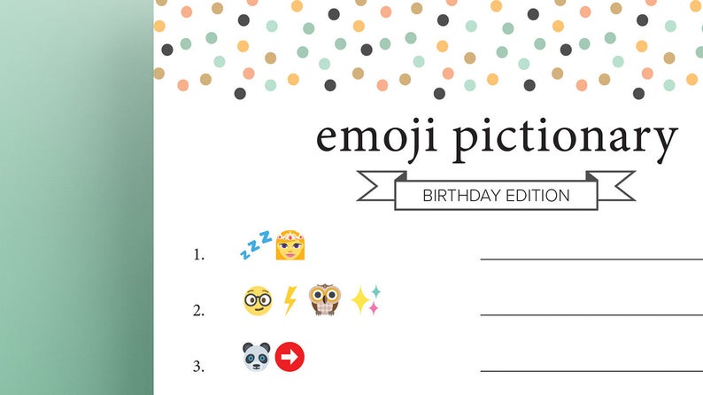 EMOJI PICTIONARY Children's Birthday Party Game Dots - Etsy